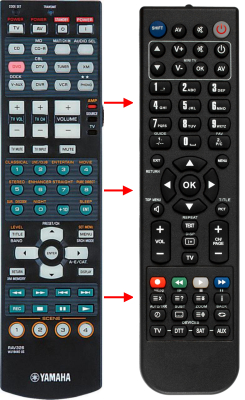 Replacement remote for Yamaha HTR6080BL, RXV861BL, HTR6080, RAV326