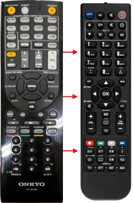 Replacement remote control for Onkyo TXNR609