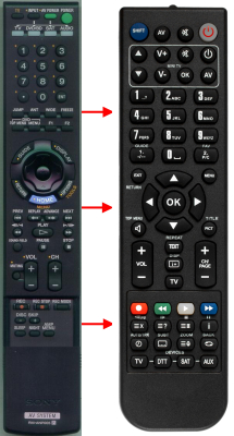 Replacement remote for Sony RM-ANP005, RHT-G800