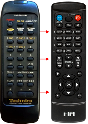 Replacement remote for Technics SL-PD787
