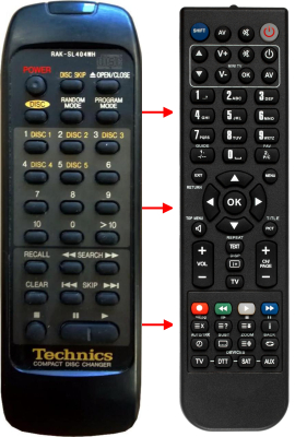 Replacement remote for Technics SL-PD688