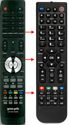 Replacement remote control for Gran Prix LT214COMBO