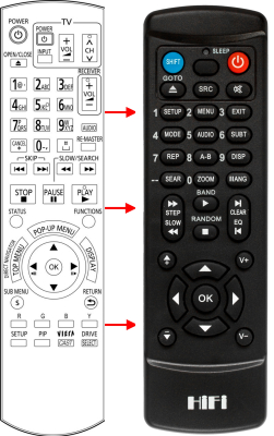 Replacement remote control for Panasonic DMP-BD35