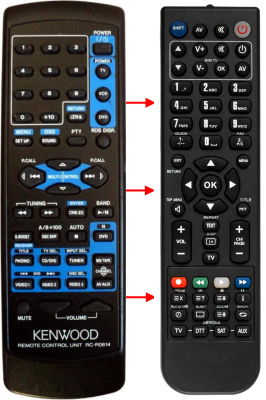 Replacement remote control for Kenwood KRF-V7030D