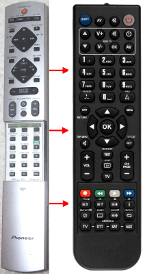 Replacement remote control for Pioneer XXD3076