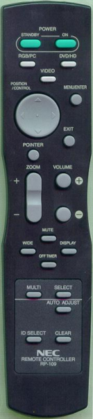 Replacement remote for Nec PX42VR5HA, PX61XM2A, PX42XM3A, 50MX3