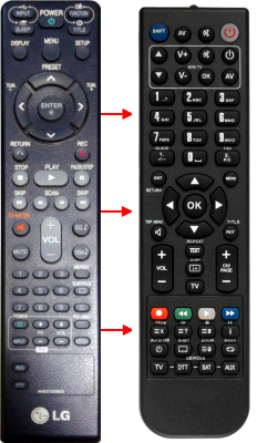 Replacement remote control for LG DH6430P