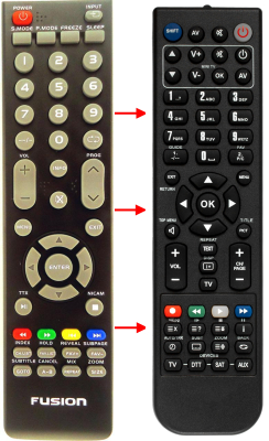 Replacement remote control for Fusion FLTV-28K62