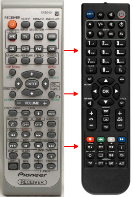 Replacement remote control for Pioneer XXD3102