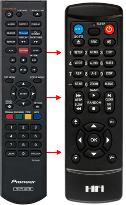 Replacement remote control for Pioneer BDP-150