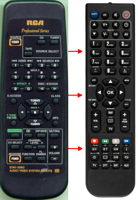 Replacement remote for Rca STAV3860, 315003, 12229944