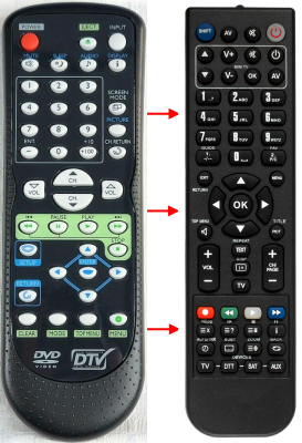Replacement remote for Sylvania LD155SC8, NF603UD, LD200SL9