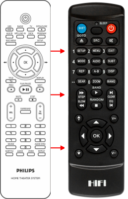 Replacement remote for Philips HTS3151D HTS3151D/37 HTS3151D/37B HTS3544/37