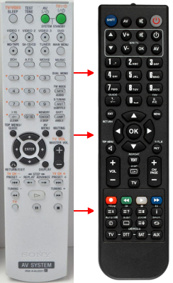 Replacement remote for Sony STRDE598, 147914711, 147914712, RMAAU001