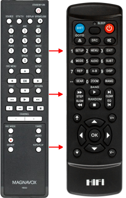 Replacement remote for Magnavox ZV450MW8 ZV450MW8A