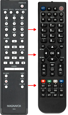 Replacement remote for Magnavox NB884, NB884UD, ZV457MG9A