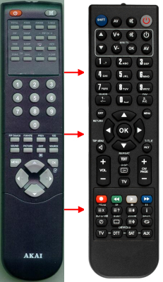 Replacement remote for Akai LCT4216, PDP5006H, LCT4216REM, 790002514A3