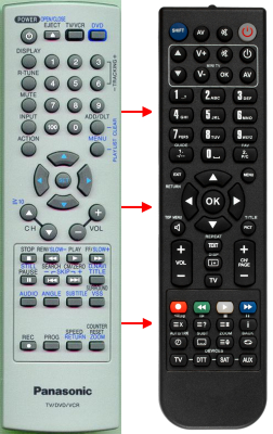 Télécommande de remplacement pour Panasonic PVDF2704K, PVDF2004K, EUR7724020