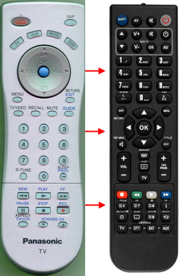 Replacement remote for Panasonic EUR7613Z90, TC26LX50, TC23LX50