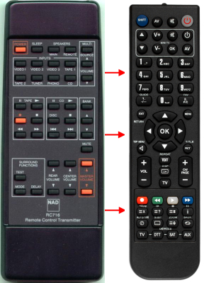 Replacement remote for Nad RC716, AV716