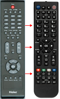 Replacement remote for Haier HL19D2, L24C1180, HL42XD2B, HL42XD2A