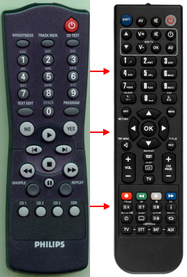 Replacement remote for Philips RC250601, CDR820, CDR785BK01, CDR800