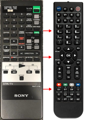 Replacement remote for Sony RMTV119, EVA50, 169305411