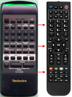 Replacement remote for Technics RAKSA006MH