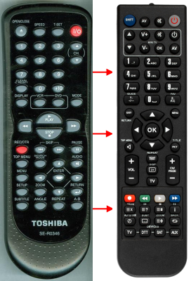 Télécommande de remplacement pour Toshiba 79104138, SER0323, SDV296, SDV398KC