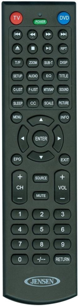 Replacement remote for Jensen PSVCJE2412LED, JE2412LED