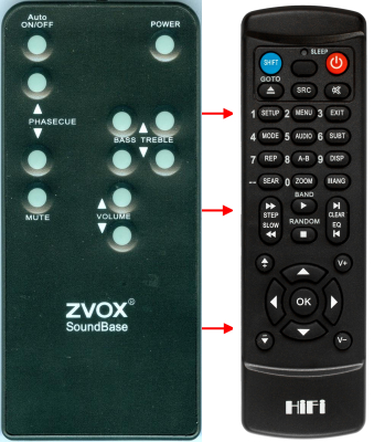 Replacement remote control for Zvox 430HSD