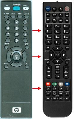 Replacement remote for Hp LD4700, LD4200, LD4200TM