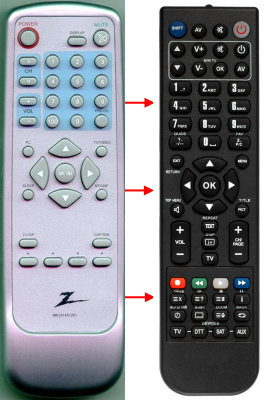 Télécommande de remplacement pour Zenith Z20LCD1, Z20LCD1A, 98TR7SW3NELGF