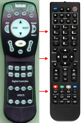 Replacement remote for Lexicon DC1V3, DC2, 75013211