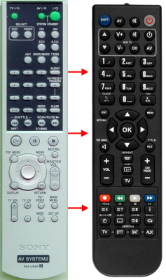 Replacement remote for Sony RMU665, STRK665P, HTV2000DP, 147858211