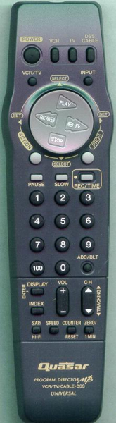 Replacement remote for Panasonic VSQS1559, PV8453, PV8451K, NVHD8060PX