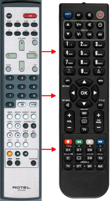 Replacement remote for Rotel RRAT96