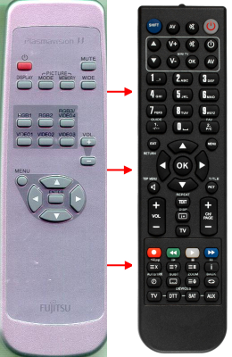 Replacement remote for Fujitsu P42HHA30W, P63XHA30WS, P8114649016