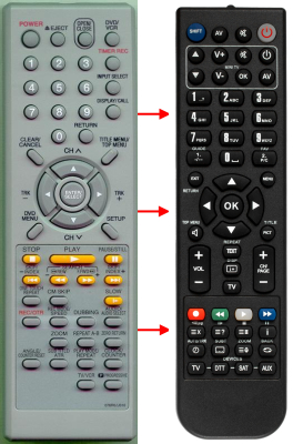 Replacement remote control for Sansui VRDVD4001AC
