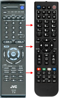 Replacement remote for JVC LT42P300, LT42PM30, RMC14851HNP, LT32P300