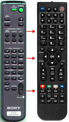 Replacement remote for Sony RMJ10, SAVA10, 147371311