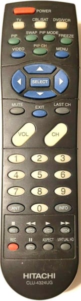 Replacement remote for Hitachi CLU4324UG, 51F500A, HL01834, 65G500