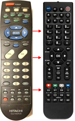 Replacement remote for Hitachi 57F500A, 57G500A