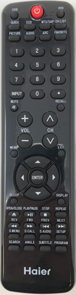 Replacement remote for Haier HLC19KW1A, HLC24XLPW2, HLC19K2, HLC22K2