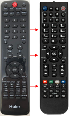 Replacement remote for Haier HLC19KW1A, HLC24XLPW2, HLC19K2, HLC22K2