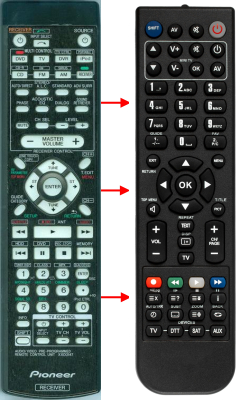 Replacement remote for Pioneer VSX918VS, VSX918, VSX818V, XXD3147