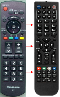 Replacement remote for Panasonic TH-42PZ85U TH-46PZ85U TH-50PZ85U TH-42PZ800