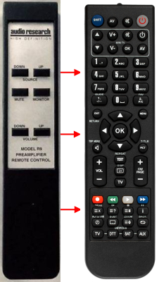 Télécommande de remplacement pour Audio Research 70056010, LS9, MODEL R9