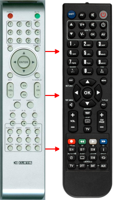 Replacement remote for Curtis LCDVD3202A, LCDVD194A