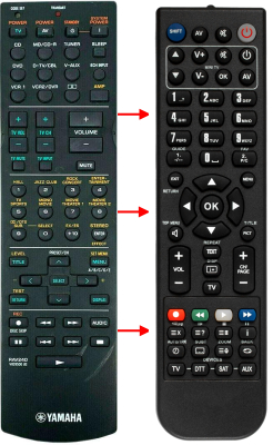 Replacement remote for Yamaha HTR5560, RAV240, RXV630, V8295000
